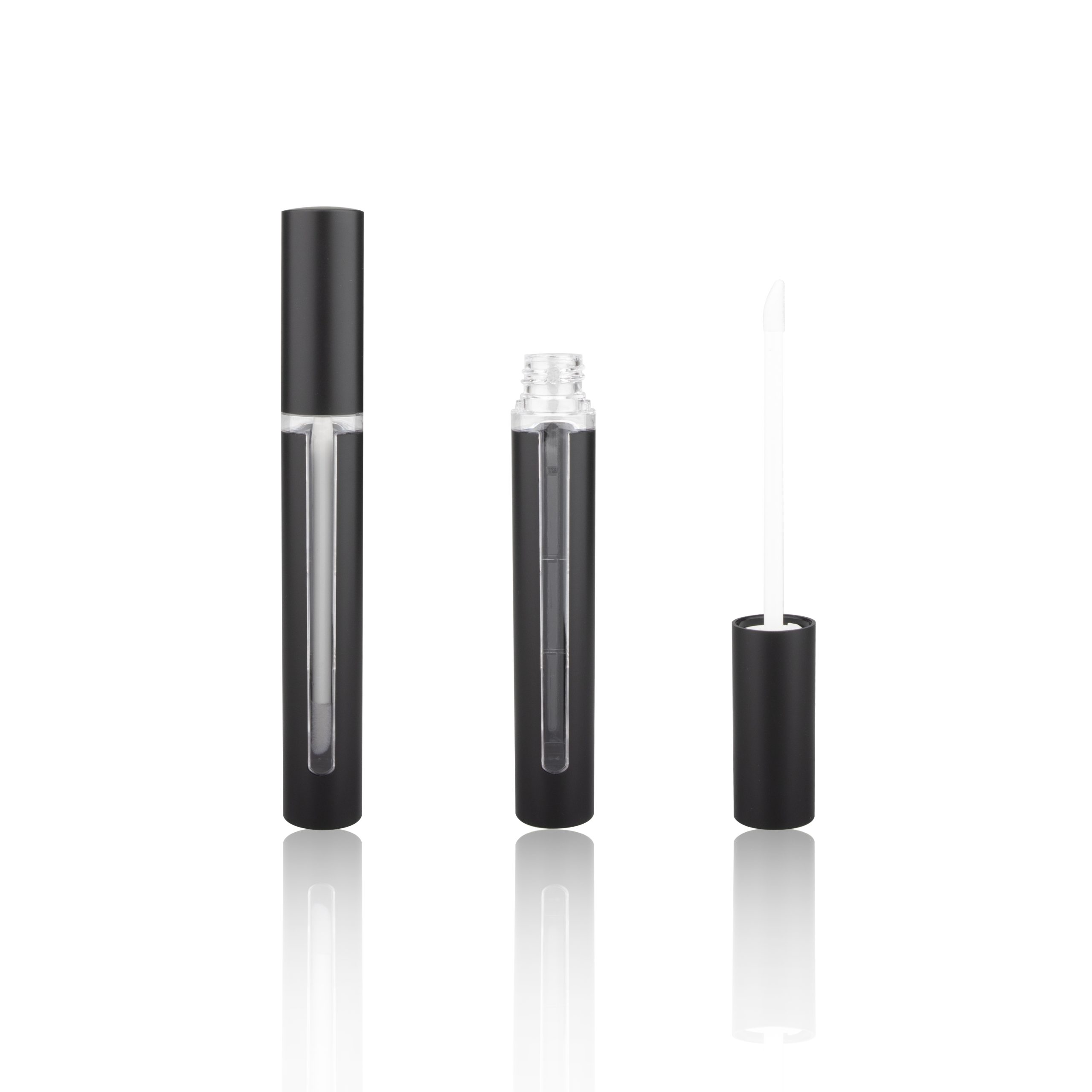 Frosted Black Cylinder Lip Gloss Packaging Lipgloss Container Liptint ...