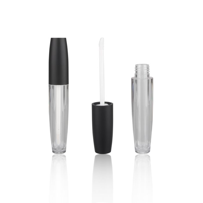 Custom Matte Black Empty Lipgloss Tube Cosmetic Packaging - LG089