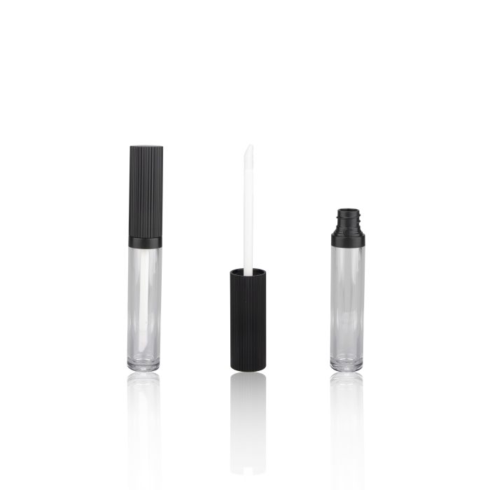 Custom Black Lipgloss Tubes Private Label Lip Gloss Round Bottles Lip Gloss Containers Tube Screw Lid - LG115