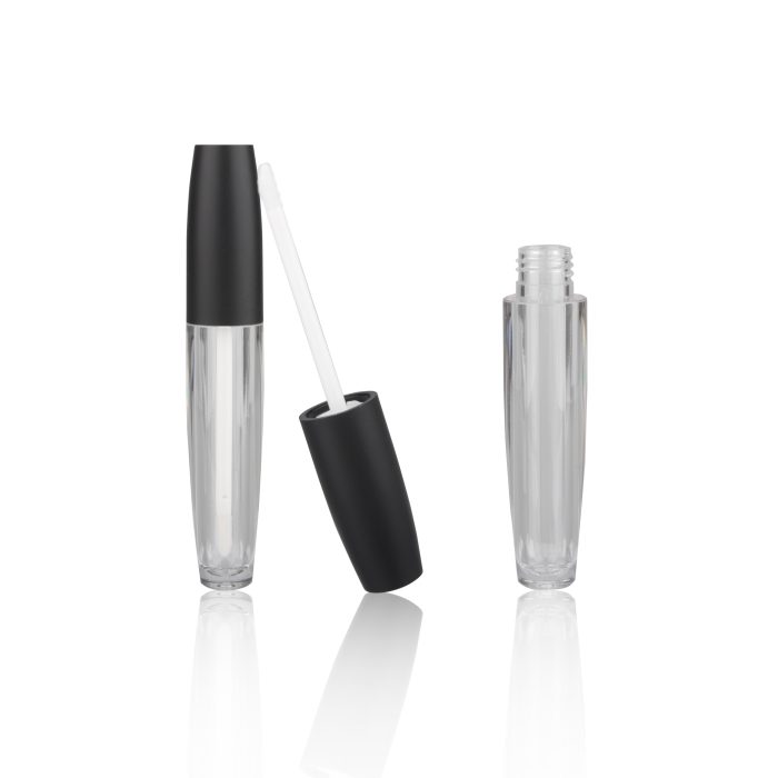 Custom Matte Black Empty Lipgloss Tube Cosmetic Packaging - LG089 - Image 2