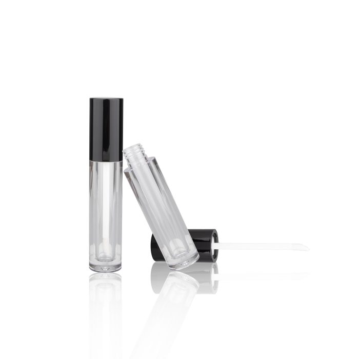 Custom Round Transparent Liptint Bottle Lipgloss Tube with Brush Make Up Containers - LG164 - Image 2