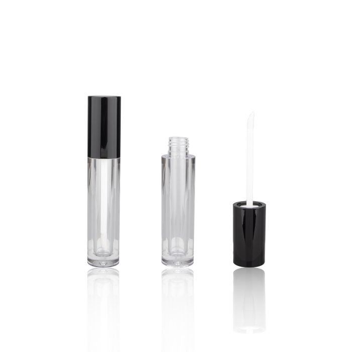 Custom Round Transparent Liptint Bottle Lipgloss Tube with Brush Make Up Containers - LG164