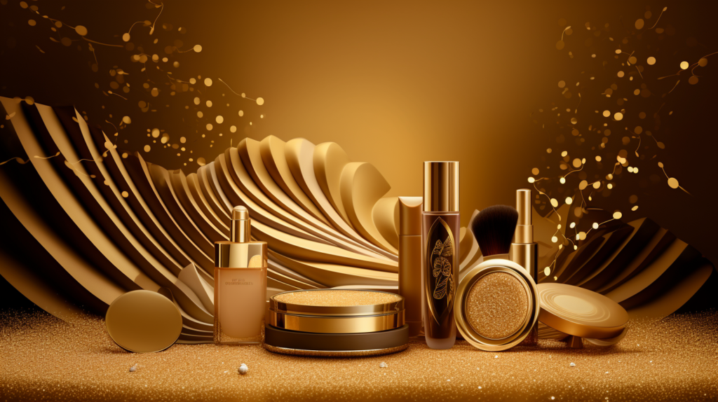 metal gold cosmetics packaging