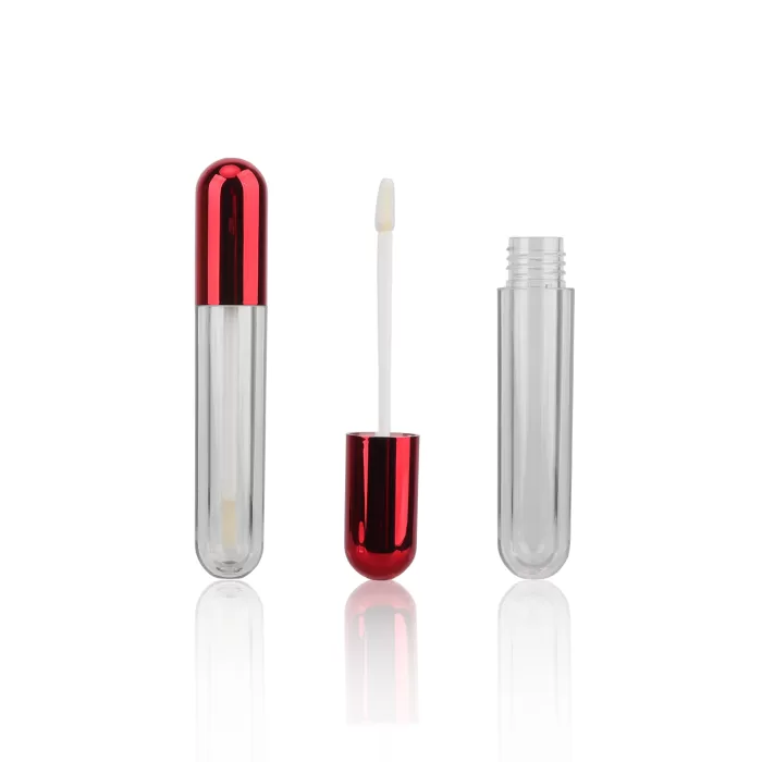 Big Capacity Round Top Lip Gloss Packaging Round Bottom Free Samples Custom Transparent Tube Wand Applicator - LG219L