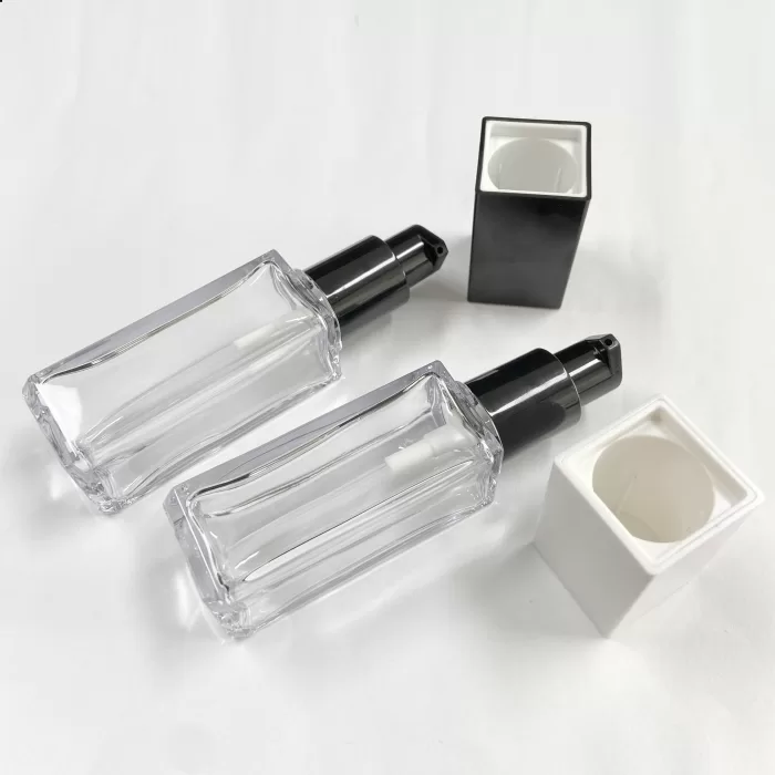 Cosmetics Packaging Custom Logo Empty Square Lotion Cream Pump Foundation Bottle 30ml Private Label - FD103 - Image 3