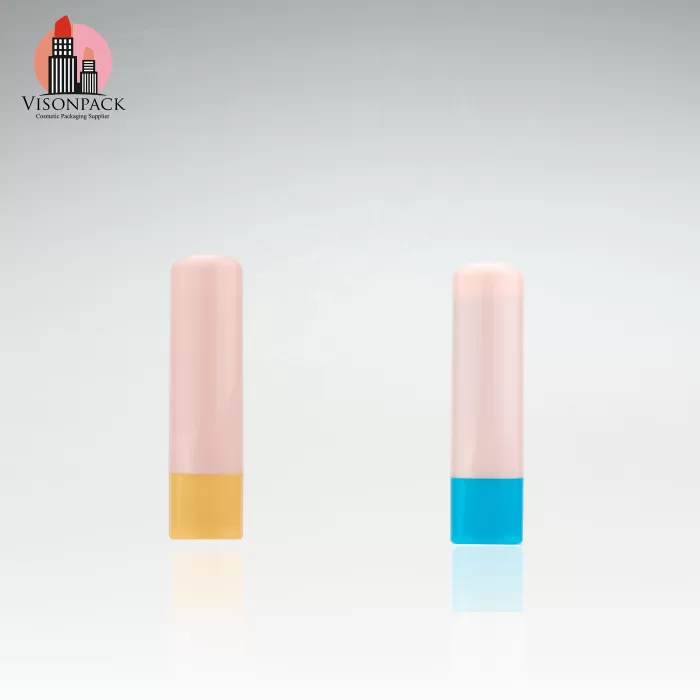 Hot Bulk Plain Lip Balm Bottles Two Tone Tubes One Color Silk Screen Cheap Packaging Cylinder 12.1mm - LB003