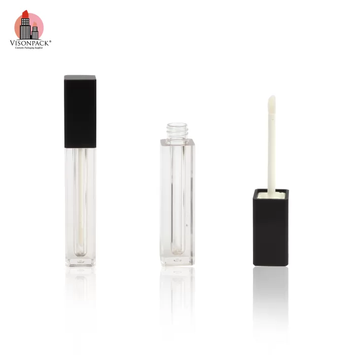 Custom Clear Square Tubes with High Quality Private Label Packaging Black Containers - LG437