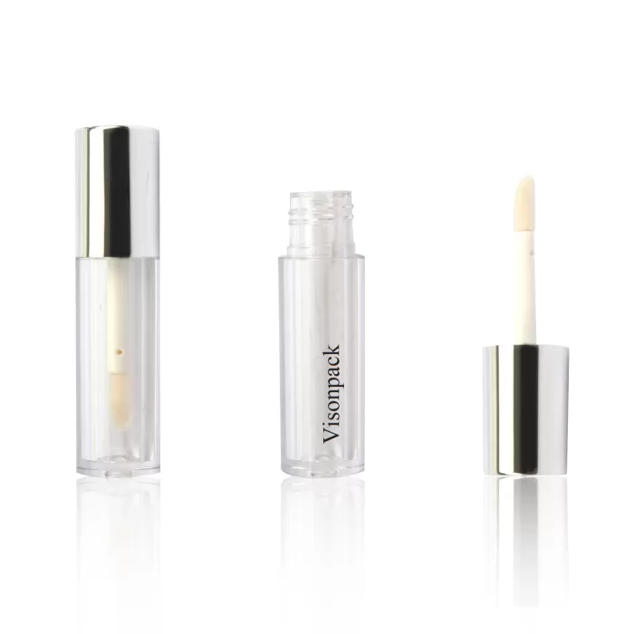 Custom 2ml Mini Round Liquid Eyeshadow Tubes Empty Clear Containers Transparent Bottle Silver DIY - LG452