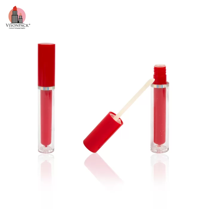 Custom Plastic Bottle Empty Round Tubes Red Cosmetic Packaging Container - LG471 - Image 2