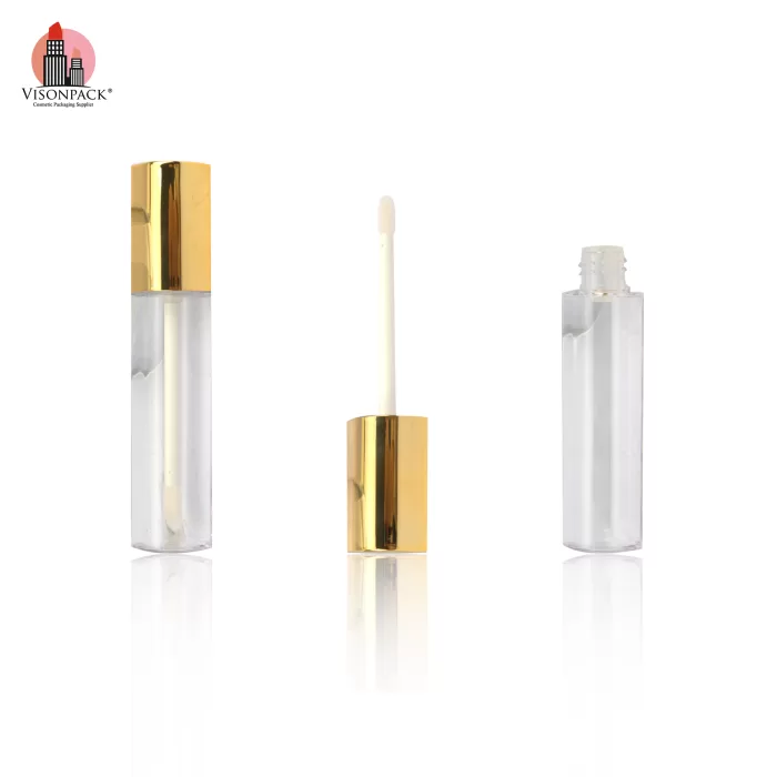 Factory Wholesale Flat Container Gold Clear Empty Tubes Bottle For Diy Makeup - LG510