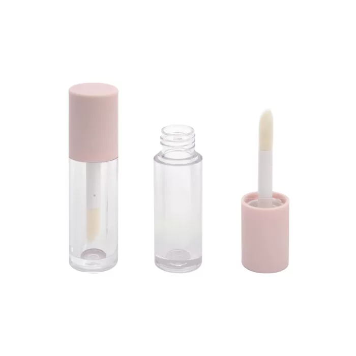 Custom Pink Round Empty Lip Oil Container 4.8ml Large Brush Wand - LG532