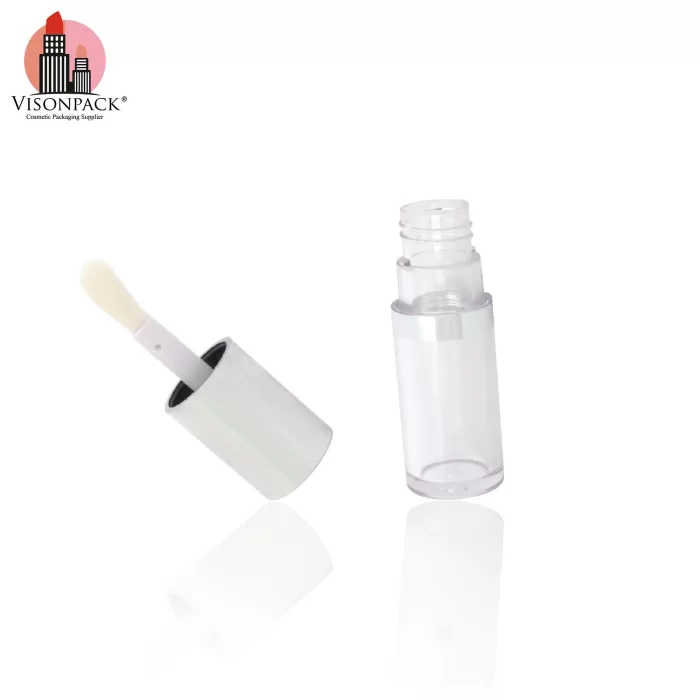 Custom Round Shape Lip Oil Packaging Silver Empty Container 8ml Big Brush Wand - LG570 - Image 6