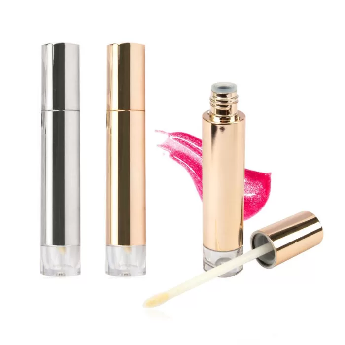 Custom Lipgloss Container Packaging Round Plastic Empty Tubes in Luxury Gold And Silver - LG963