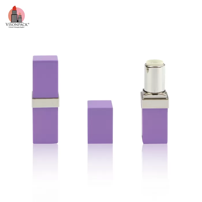 Classic Custom Empty Square Tube Purple Lipstick Case Containers OEM Color - LS565 - Image 3