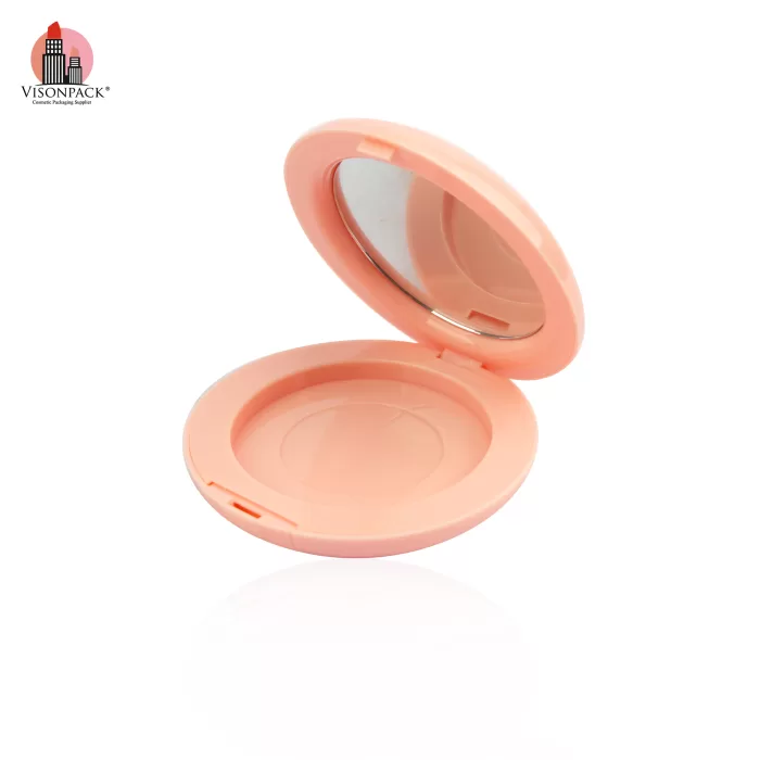 Round Empty Highlighter Powder Makeup Case Compact with Mirror Private Label OEM - P049 - Image 3