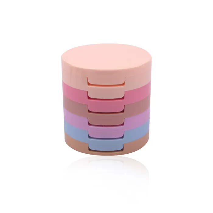 Custom Color 6 in 1 Multi Layer Stackable Empty Eyeshadow Concealer Blush Bronzer Compact Pressed Powder Case With Mirror - P056 - Image 4